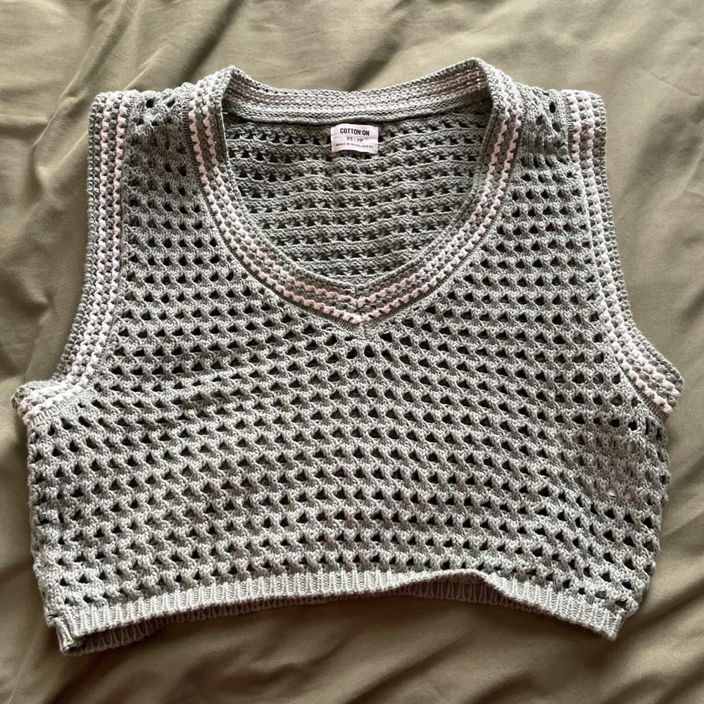 green knit sweater vest